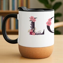 Kubek ceramiczny biały z przykrywką dla niej