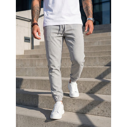 Szare spodnie materiałowe joggery męskie Denley 0065