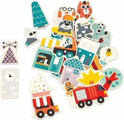 JANOD - Magnesy miejskie Janod-24 City - drewniane