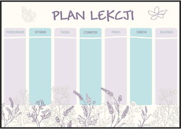 Plan lekcji kwiaty boho, nowy rok szkolny, rozmiar