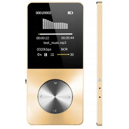 Odtwarzacz MP4 T1 16GB głośnik microSD MP3 złoty