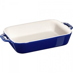 Staub Prostokątny Półmisek Ceramiczny 1.1l Niebieski Cooking