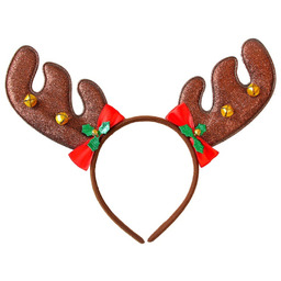 Opaska na głowę rogi renifera z kokardkami