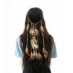 Pióropusz Indiański Opaska Do Włosów Piórka A6