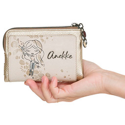 Anekke Portfel damski, z ozdobnym nadrukiem i metalowym