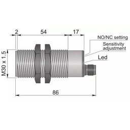 Czujnik pojemnościowy Fi 30 mm SC30SP-A20 NO/NC H