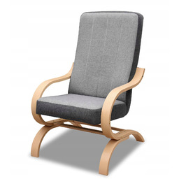 Klasyczny fotel finka bujany do salonu Girona Szara/Grafitowa