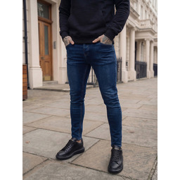 Spodnie męskie jeansowe slim fit granatowe Denley Silvano