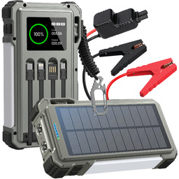 Powerbank solarny Extralink 12000mAh, jump starter, 1500A, lampa,