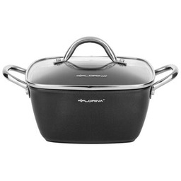 Garnek aluminiowy Nelio kwadratow z pokrywką 20 cm