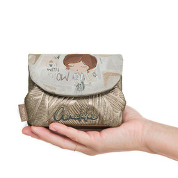 Anekke Portfel damski, z klapką ozdobiony charakterystycznym nadrukiem