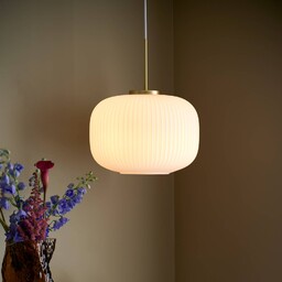 Nordlux Lampa wisząca szklana Milford, możliwość ściemniania, biały