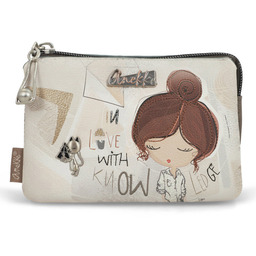 Anekke Portfel damski, z ozdobnym nadrukiem i metalowym