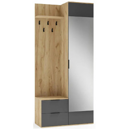 Edinos Garderoba nowoczesna dąb złoty + antracyt K6-F95