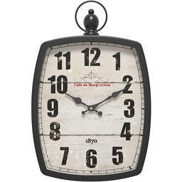 Menterry Prostokątny duży zegar ścienny retro, staromodny design