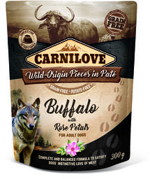 CARNILOVE dog pouch PATÉ BUFFALO/rose petals - 300g