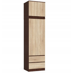 Wysoka szafa wenge sonoma pokój dziecięcy 60 cm