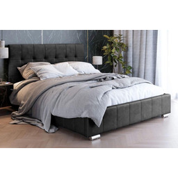 Łóżko tapicerowane z pojemnikiem LB-150P 160x200 Welur Czarny