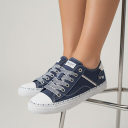 Mustang Trampki damskie, fason sznurowany niska cholewka gumowy