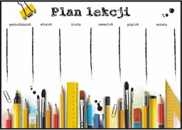 Plan lekcji przybory szkolne 02, nowy rok szkolny,