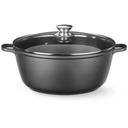 Garnek z powłoką nieprzywierającą 7L, HENDI czarny, 367x290x122