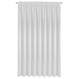 Eurofirany Firana 300x250 Sibel biała srebrna z nadrukiem