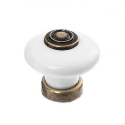Gałka meblowa 3851 Porcelanowa z antycznym brązem