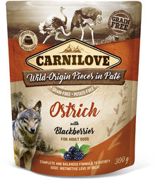 CARNILOVE dog pouch PATÉ OSTRICH/blackberries - 300g