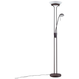 Lampa Podłogowe Lindby, Yveta, ściemnialny, brąz rdzawy, salon,