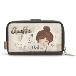 Anekke Portfel damski, z dekoracyjnym nadrukiem i metalowym