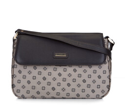 Torebka crossbody ze skóry i żakardu z monogramem