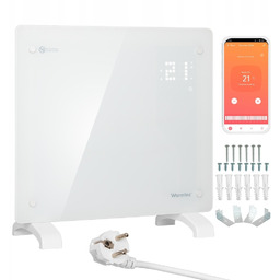 Grzejnik elektryczny energooszczędny szklany łazienkowy 1kW WiFi EGW-10B