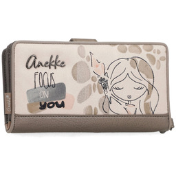 Anekke Portfel damski, z efektownym nadrukiem i metalowym