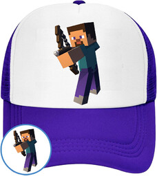 CZAPKA Z DASZKIEM MINECRAFT DLA DZIECI NA LATO
