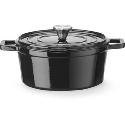 HENDI Garnek żeliwny emaliowany, 3.7 L, czarny, 31.7x24x(H)10.5
