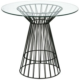 Stół Okrągły Cage czarny 80 cm / Szklany