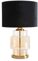 Lampa stołowa IAN z transparentnego szkła z błyszczącym