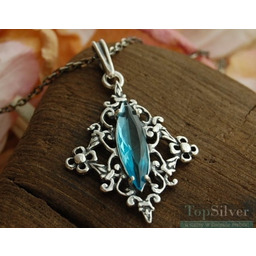 ANASTAZJA - srebrny wisiorek z akwamarynem