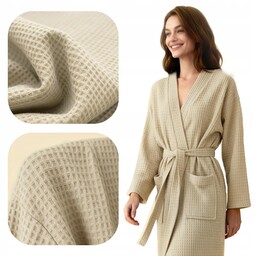 Spod Igły I Nitki Szlafrok gofrowany XXL beżowy