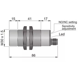 Czujnik pojemnościowy Fi 30 mm SC30SP-AE25 NO/NC H