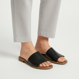 Armodo Klapki damskie, cholewka ze skóry naturalnej o