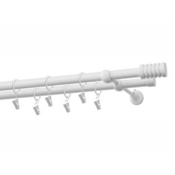 Karnisz podwójny 19/19 mm Porto biały 240 cm