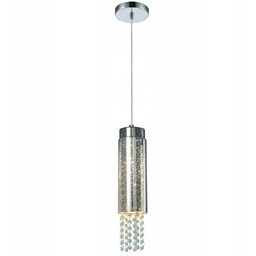 Lampa Sufitowa Moonlight Srebrny Szklany Klosz Kryształy 1xE14