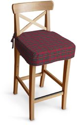Siedzisko na krzesło barowe Ingolf, czerwona kratka, krzesło