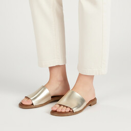 Armodo Klapki damskie, cholewka ze skóry naturalnej o