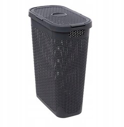 Kosz na pranie wąski 40 l rattan syntetyczny