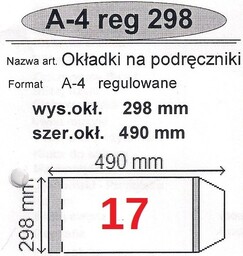 Okładka na podręcznik B5. Regulowana 50 sztuk. 298x490