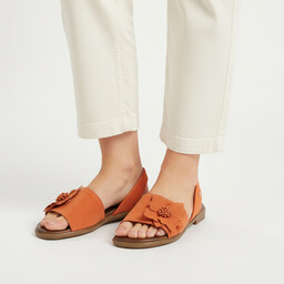 Armodo Sandały damskie, cholewka ze skóry naturalnej płaskie