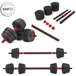 Hantle regulowane, sztanga 2w1 SGP20 HMS 20 kg