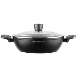 Garnek aluminiowy niski Bono z pokrywką 28 cm